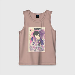 Майка детская хлопок Магическая битва Тодзи Фусигуро сильнейший, цвет: пыльно-розовый