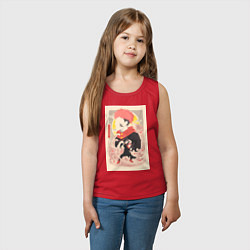 Майка детская хлопок Магическая битва Сукуна Рёмэн арт, цвет: красный — фото 2