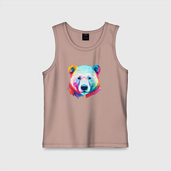 Детская майка Яркий портрет белого медведя