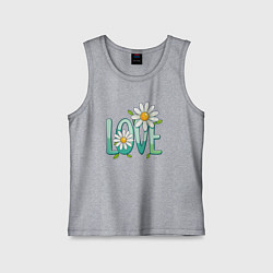 Майка детская хлопок Любовь и ромашки, цвет: меланж