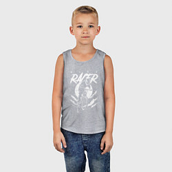 Майка детская хлопок Белый арт велосипедист, цвет: меланж — фото 2