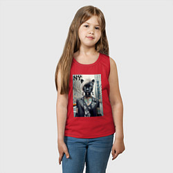 Майка детская хлопок Молодая пантера - модница из Нью-Йорка, цвет: красный — фото 2