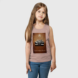 Майка детская хлопок Mercedes-benz автомобиль, цвет: пыльно-розовый — фото 2