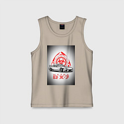 Майка детская хлопок Mazda rx-7 автомобиль, цвет: миндальный