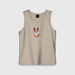 Майка детская хлопок Упоротая лиса, цвет: миндальный