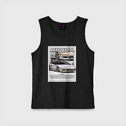 Майка детская хлопок Honda nsx авто, цвет: черный