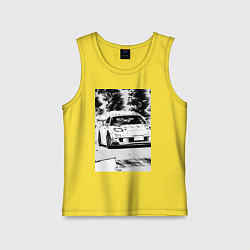 Майка детская хлопок Mazda rx-7 автомобиль гоночный, цвет: желтый