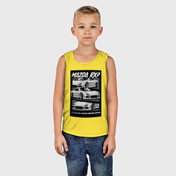 Майка детская хлопок Mazda rx-7 JDM авто, цвет: желтый — фото 2