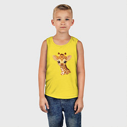 Майка детская хлопок Портрет жирафёнка, цвет: желтый — фото 2