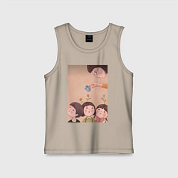 Майка детская хлопок Воспитатель, цвет: миндальный