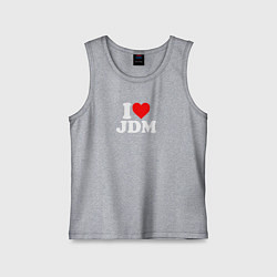 Майка детская хлопок I love JDM, цвет: меланж