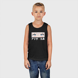 Майка детская хлопок Глаза - Аля иногда кокетничает со мной по-русски, цвет: черный — фото 2