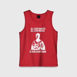 Майка детская хлопок In my arms белый, цвет: красный