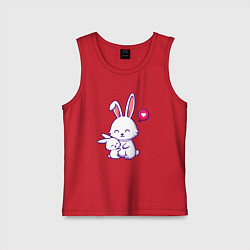 Майка детская хлопок Милые зайчишки, цвет: красный