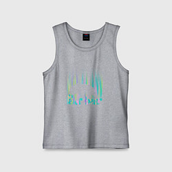 Майка детская хлопок Медведь в полярном сиянии, цвет: меланж