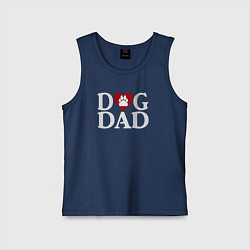 Майка детская хлопок Dog dad, цвет: тёмно-синий