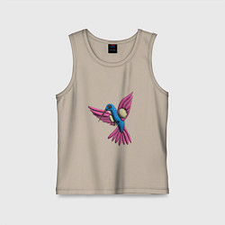 Майка детская хлопок Колибри тропическая, цвет: миндальный