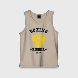Майка детская хлопок Boxing Russia Team, цвет: миндальный