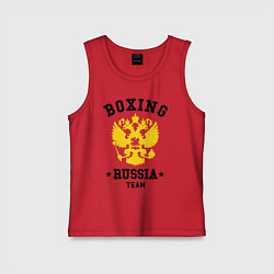 Майка детская хлопок Boxing Russia Team, цвет: красный