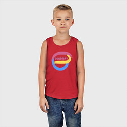 Майка детская хлопок Абстракция и надпись - good day, цвет: красный — фото 2