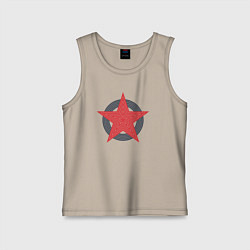 Майка детская хлопок Red star symbol, цвет: миндальный