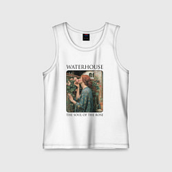 Майка детская хлопок Джон Уильям Уотерхаус - Душа Розы, цвет: белый