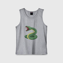 Майка детская хлопок Зеленая змея - символ 2025, цвет: меланж