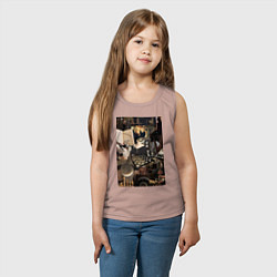 Майка детская хлопок Шахматы коллаж, цвет: пыльно-розовый — фото 2