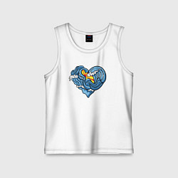 Майка детская хлопок Сердце моря, цвет: белый