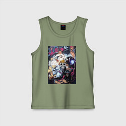 Майка детская хлопок Ван-Пис Йонко пираты, цвет: авокадо