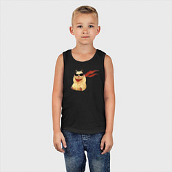 Майка детская хлопок Хомяк супергерой, цвет: черный — фото 2