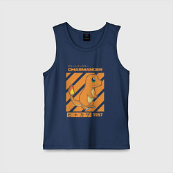 Майка детская хлопок Покемоны Чармандер Charmander, цвет: тёмно-синий