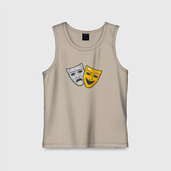 Майка детская хлопок Маски театра, цвет: миндальный