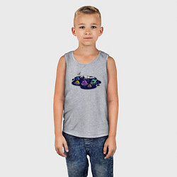 Майка детская хлопок Космическое плавание, цвет: меланж — фото 2