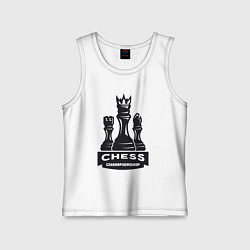 Майка детская хлопок Chess championship, цвет: белый