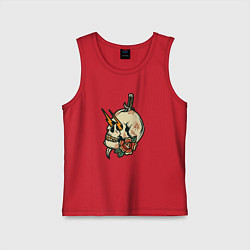 Майка детская хлопок Грозовой череп, цвет: красный