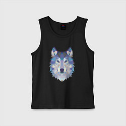 Майка детская хлопок Волк триптих, цвет: черный