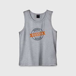 Майка детская хлопок Печать Россия, цвет: меланж