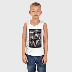 Майка детская хлопок Крёстный отец держит своего щенка - мем, цвет: белый — фото 2