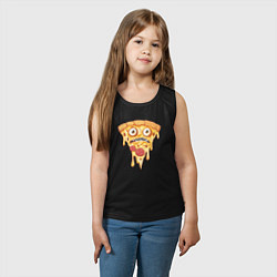 Майка детская хлопок Pizza face, цвет: черный — фото 2