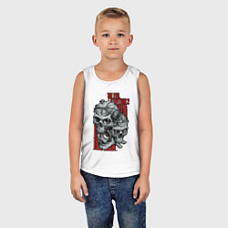 Майка детская хлопок The evil within 2 skulls, цвет: белый — фото 2