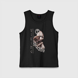 Майка детская хлопок Викинг - реакция ярость, цвет: черный