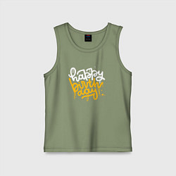 Майка детская хлопок Счастливого рождения, цвет: авокадо