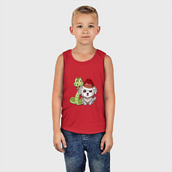 Майка детская хлопок Змеиный новый год 2025, цвет: красный — фото 2