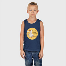 Майка детская хлопок Гусь с бокалом, цвет: тёмно-синий — фото 2