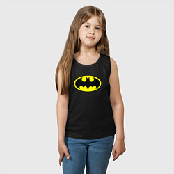 Майка детская хлопок Batman logo, цвет: черный — фото 2