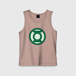 Майка детская хлопок Green lantern logo, цвет: пыльно-розовый