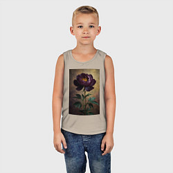 Майка детская хлопок Пион искусство, цвет: миндальный — фото 2