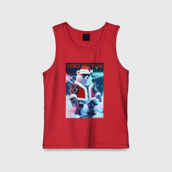 Майка детская хлопок Cyber new year - polar bear, цвет: красный