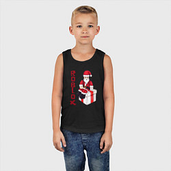 Майка детская хлопок Санта Клаус - Роблокс, цвет: черный — фото 2